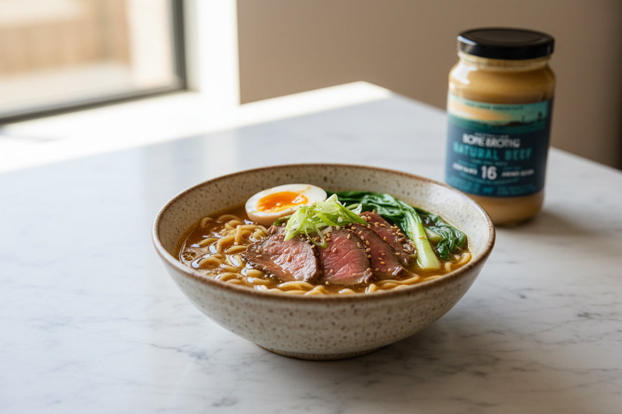 Quick Savoury Noodle Bowl With Bone Broth Concentrate