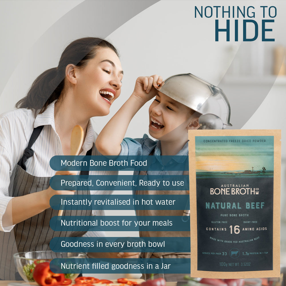 Beef Bone Broth Concentrated Freeze-Dried Powder. Natural Beef