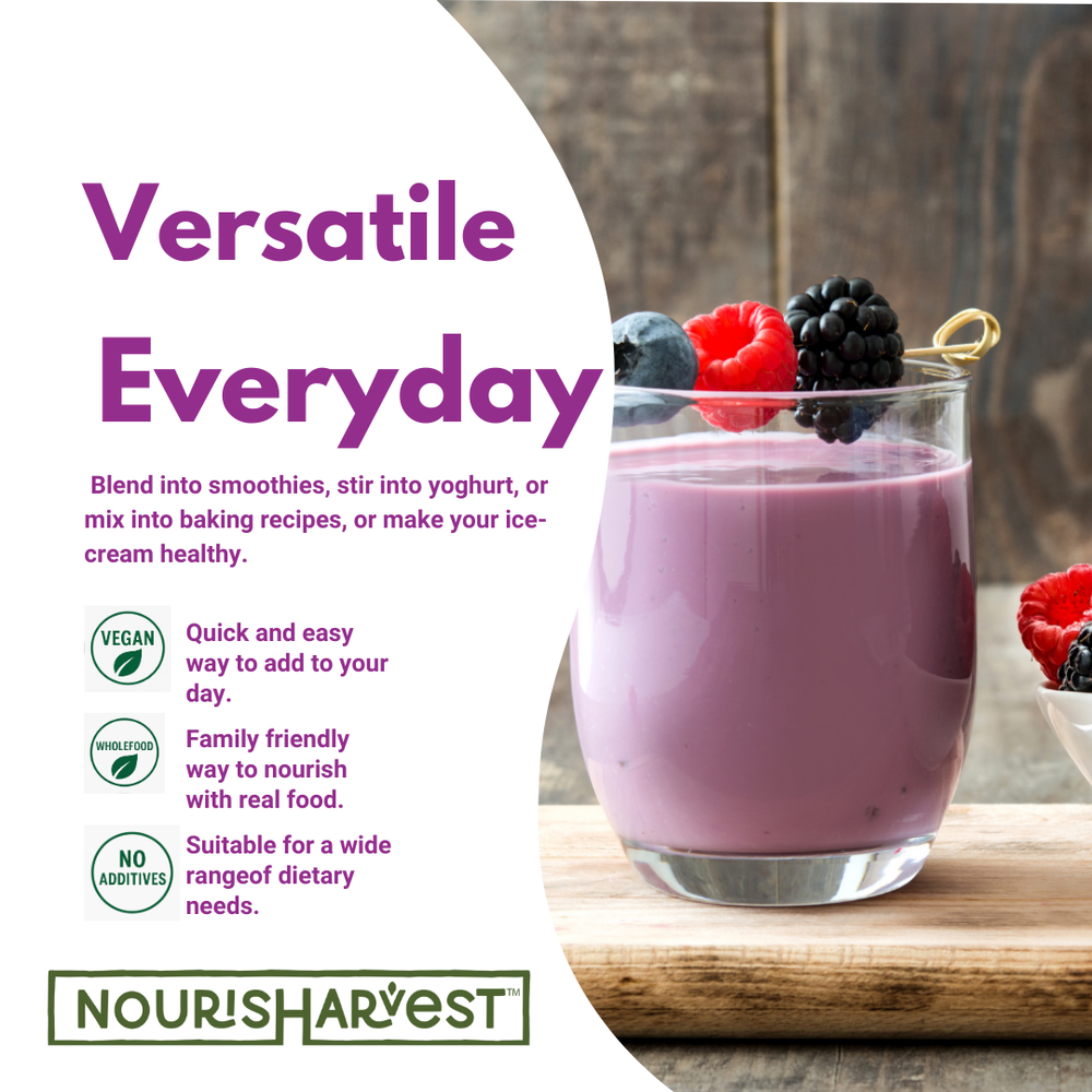 
                      
                        Nourisharvest Berry Smoothie Powder - 100% Natural Wholefood Blend
                      
                    