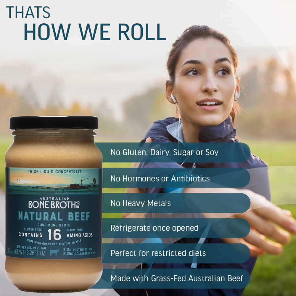 Natural Beef Bone Broth Concentrate - All-Natural Instant Beef Broth Packed with Collagen Protein.