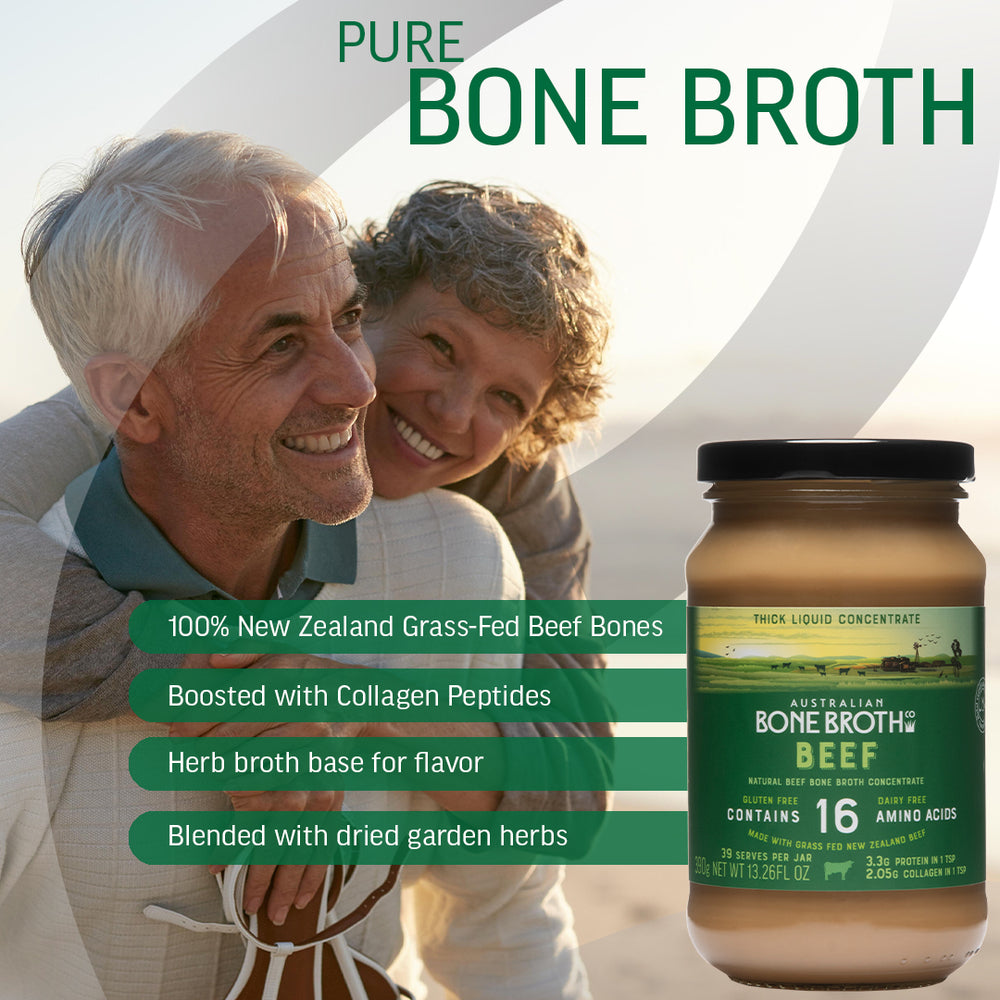 Beef Bone Broth Concentrate - New Zealand Natural beef broth with collagen 390g Jar