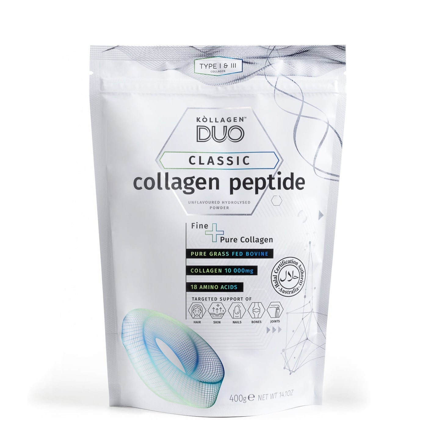 Collagen Peptide Powder- Halal Approved and Unflavoured Powder Double Pack Promotion 2 x 400g
