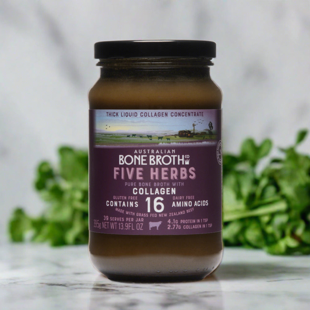Five Herbs Bone Broth Concentrate  with Collagen 395 grams