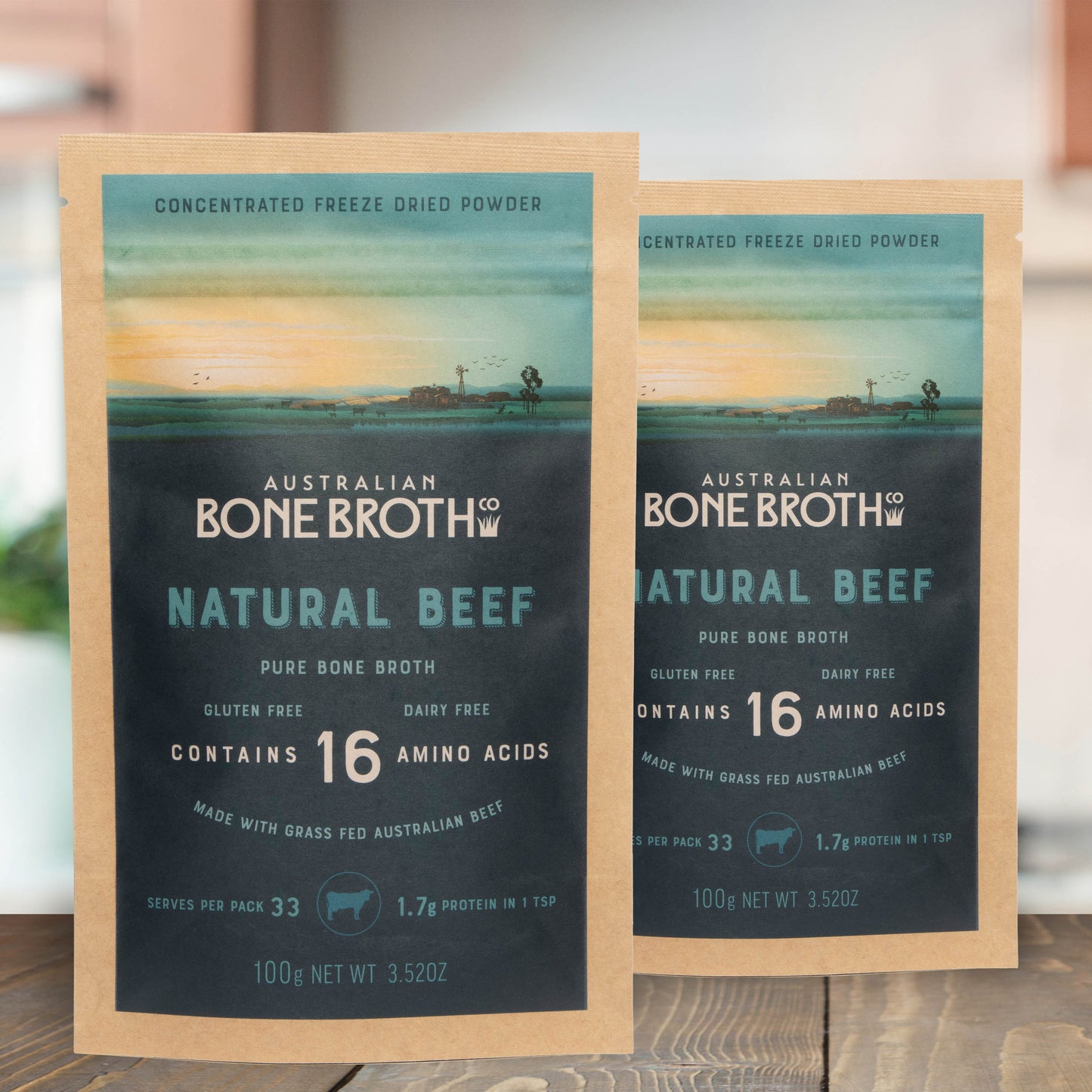 Natural Beef Bone Broth Powder + Another Bone Broth Powder of your choice - 2 Pack Promotion