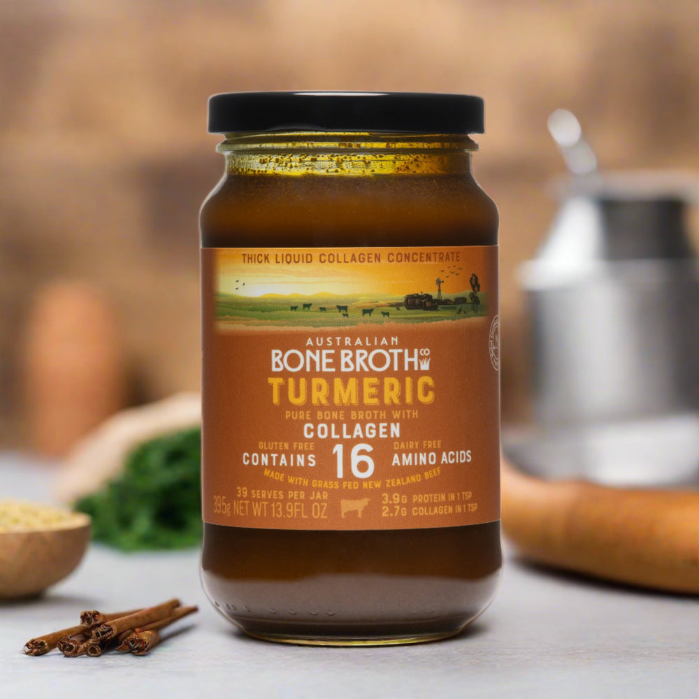 Turmeric Beef Broth Concentrate with GrassFed Collagen Peptides 395g