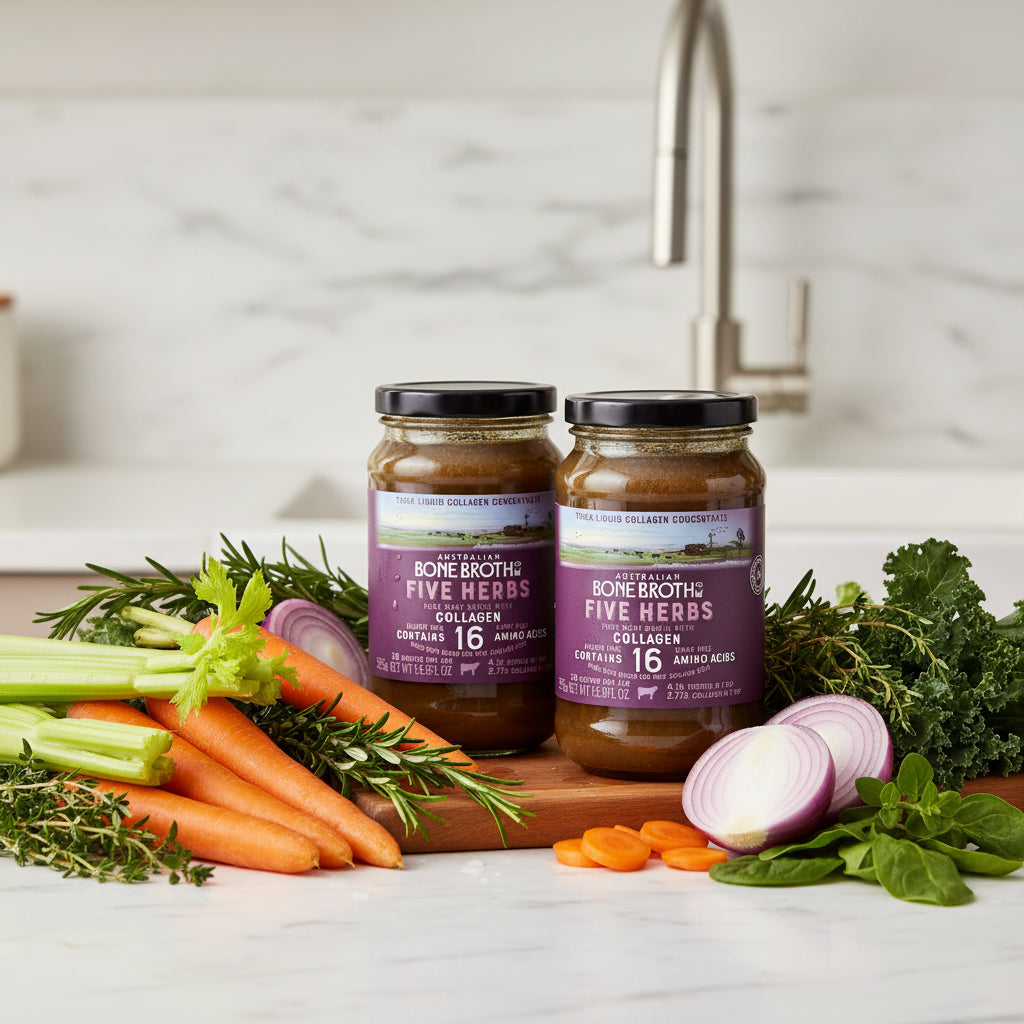 Five Herb Beef Bone Broth Concentrate double Jar