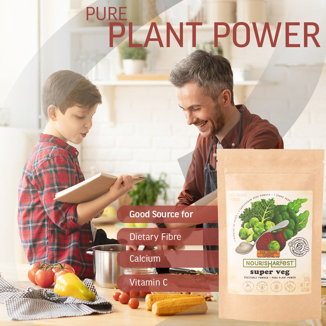 Nourisharvest Superveg Powder - 100% Organic Australian Vegetable Blend