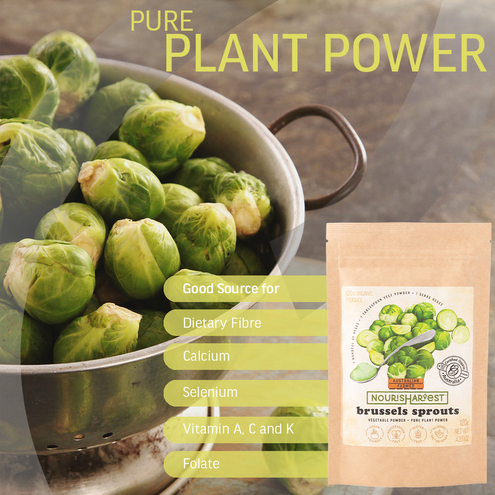 Australian Brussels Sprouts Organic Vegetable Powder - Pure Plant Power - 120 grams