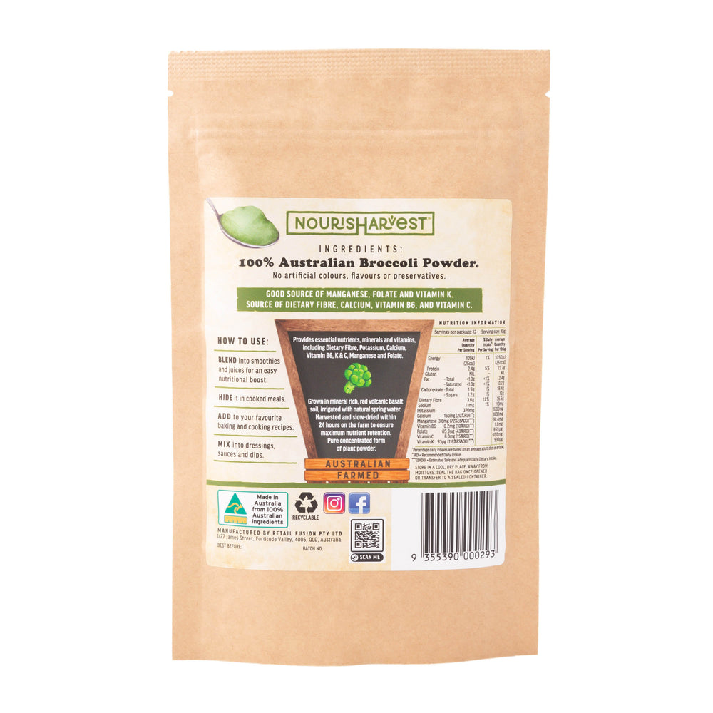 
                      
                        Australian Broccoli Organic Vegetable Powder - Pure Plant Power - 120 grams
                      
                    