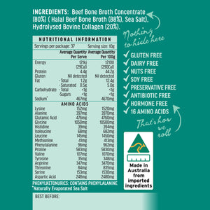 Halal Beef Broth with Collagen Concentrate -  375gram  NEW PRODUCT! - Australian Bone Broth Co