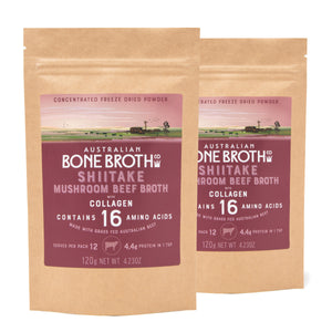 Shiitake Mushroom Beef Broth with Collagen Powder - Double Pack Promotion - Australian Bone Broth Co