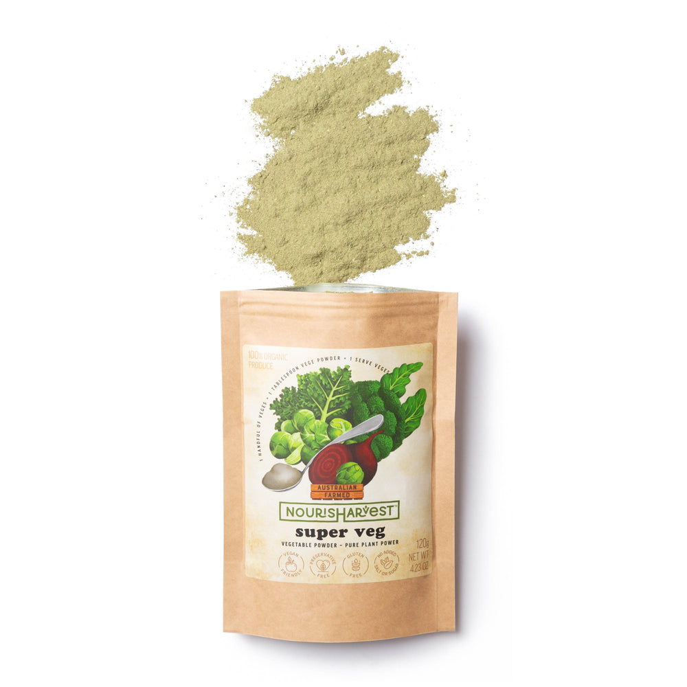 
                      
                        Nourisharvest Superveg Powder - 100% Organic Australian Vegetable Blend
                      
                    