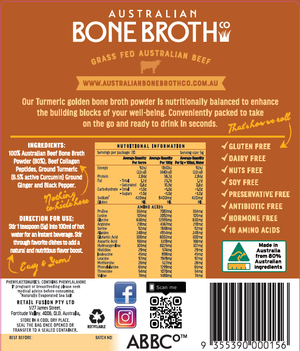 Turmeric Bone Broth Concentrated Freeze-Dried Powder  100 gram - Australian Bone Broth Co